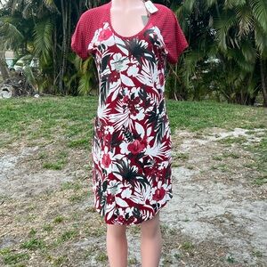 Tommy Bahama Red and White Floral Dress